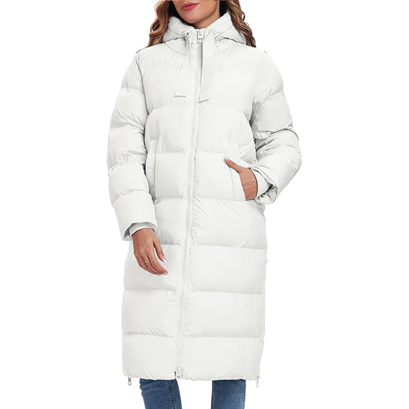 Women's Long Down Coat Winter Warm Hooded Puffer