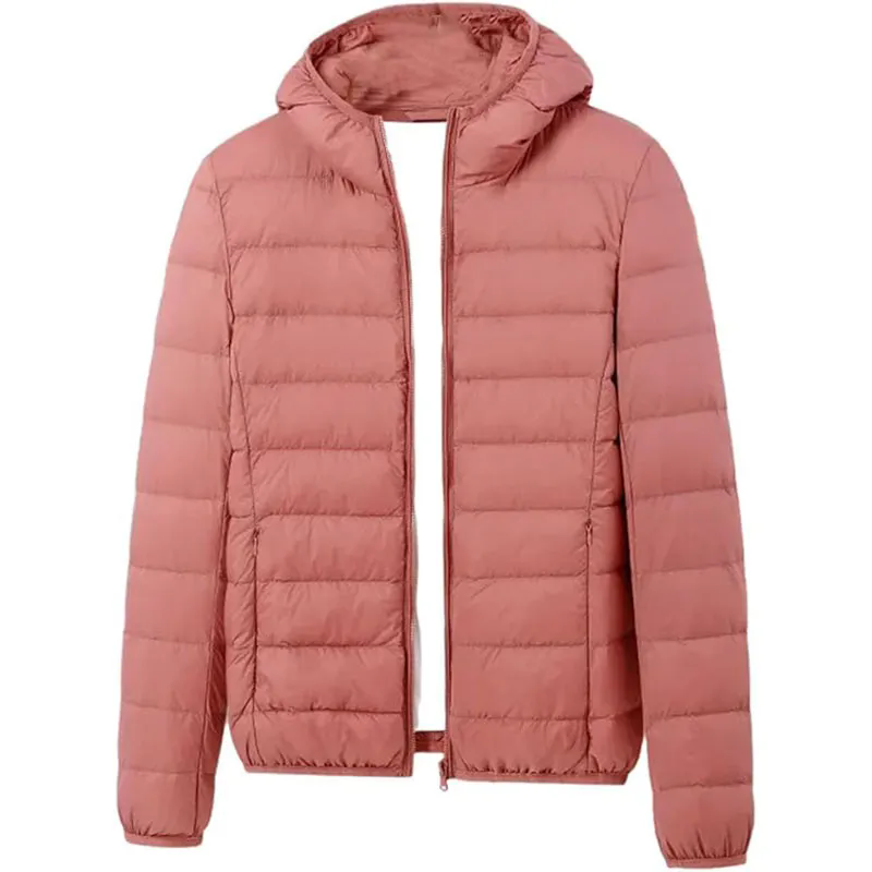 Womens Light Down Hooded Jacket Perfect for Daily Use Quilted Winter Coat