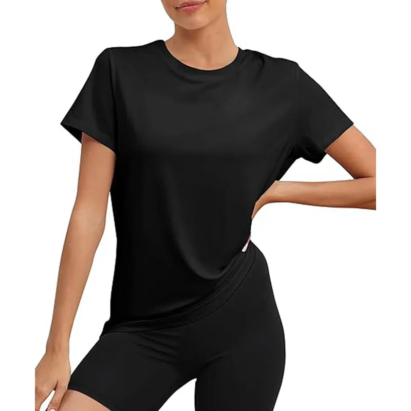 6 Color Women Short Cap Sleeve Top Casual Sweatshirt Crew Neck Loose
