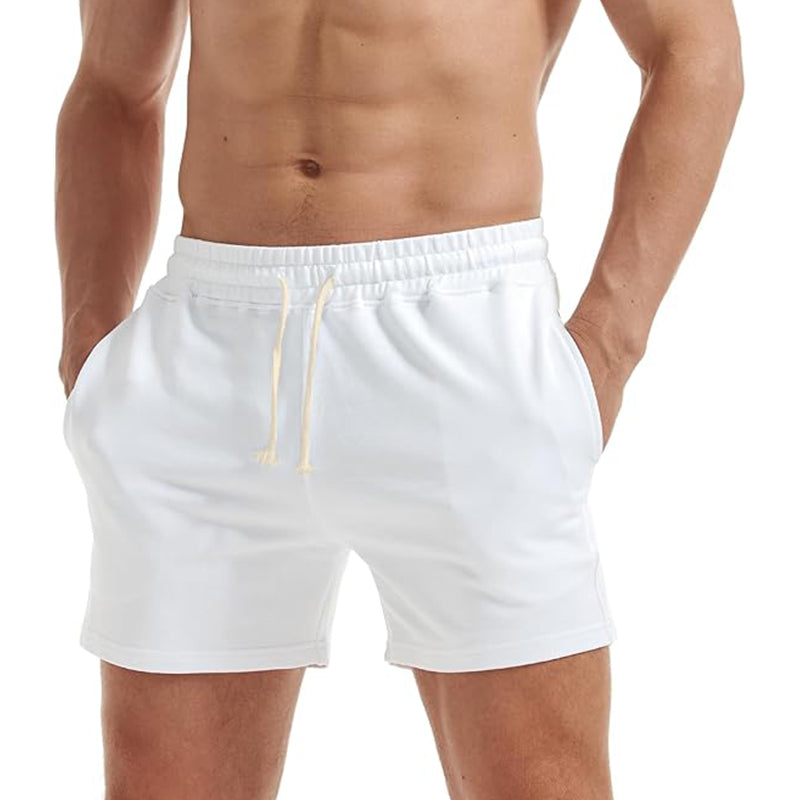 Men Running Shorts Quick Dry Athletic Workout Gym Shorts with Zipper Pockets