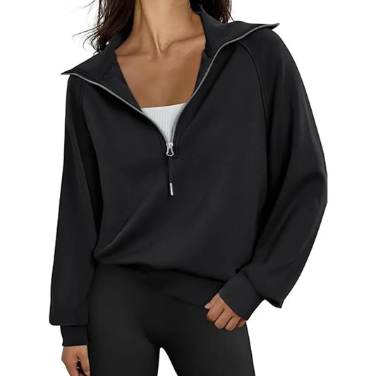 Women Sweatshirts Half Zip Pullover Long Sleeve