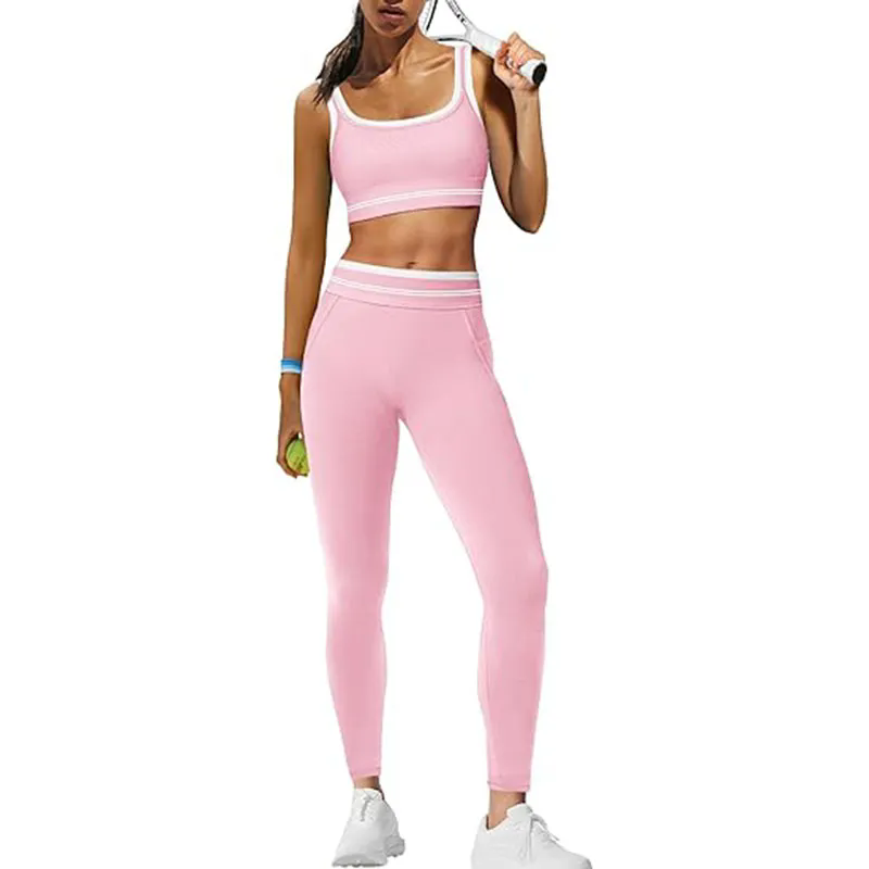 2 Piece Workout Sets for Womens Sports Bras and Leggings Outfits