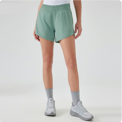 2025 Women Running High Waisted Pocket Sporty Workout Shorts