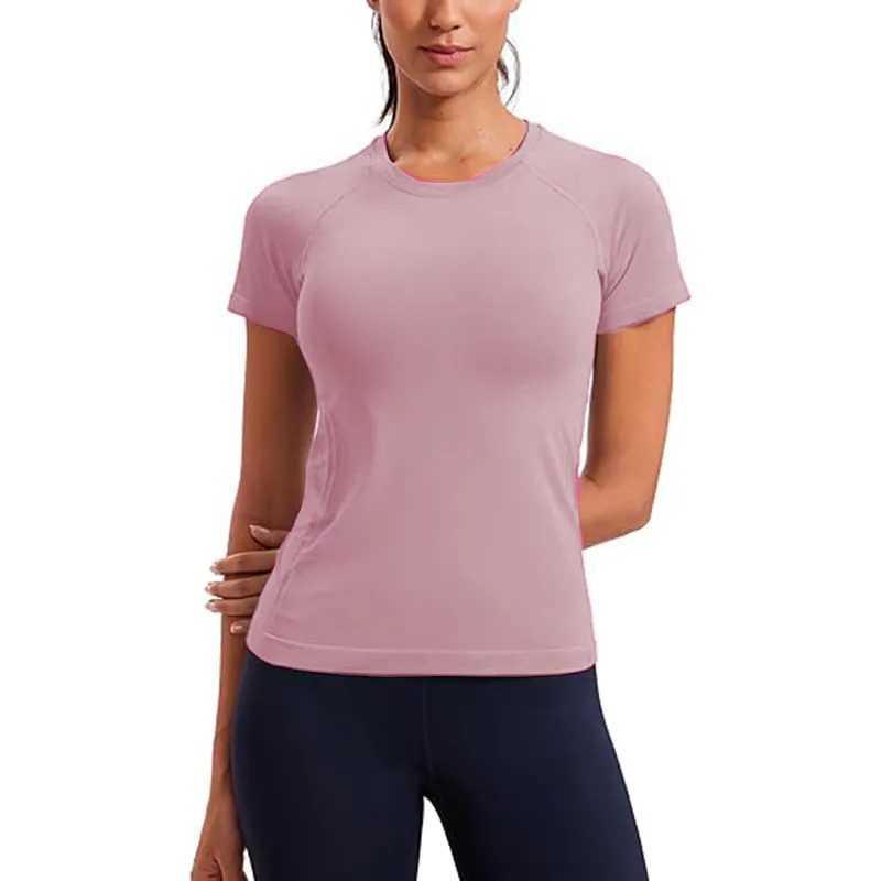 Women Shorts Top Stretch Summer Clothing Cotton Feeling Yoga Shirt