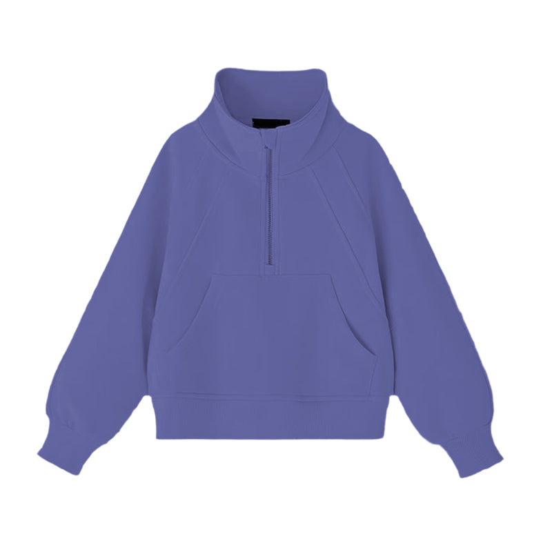 Womens Sweatshirts Half Zip Fleece
