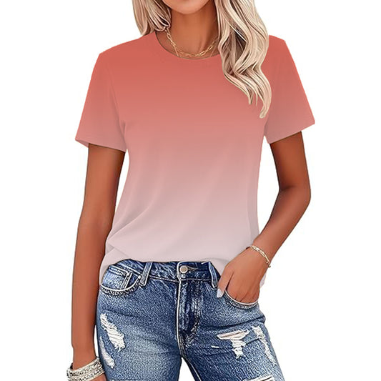 Women Short Sleeve Form Fitted Casual Basic Top T-Shirt