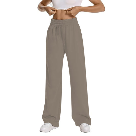 New Women Wide Leg Pants Elastic Waist Lounge Pants