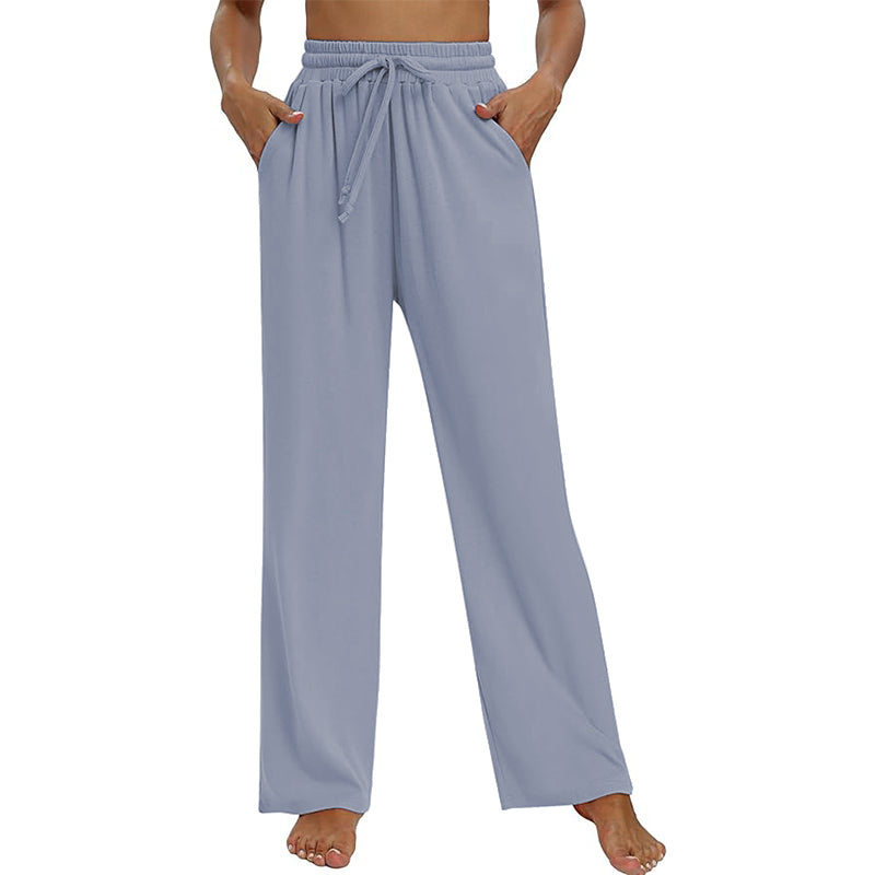 Women Wide Leg Pants Elastic Waist Lounge Pants with Pockets