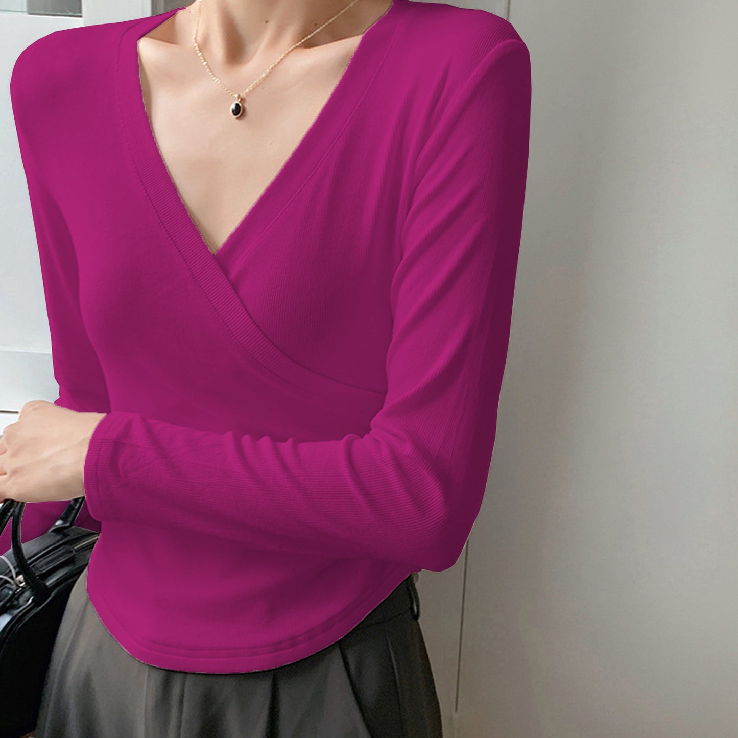 Womens Long Sleeve Shirts Tops Tight Slim Fit T Shirts