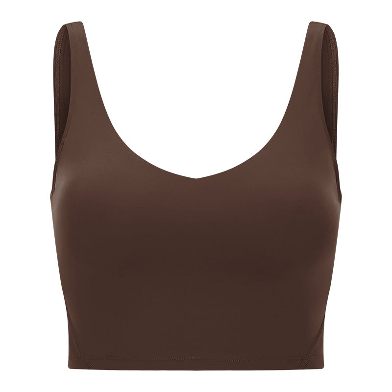 Women Padded Gym Yoga Sport Top Longline Cross Strap Workout Exercise