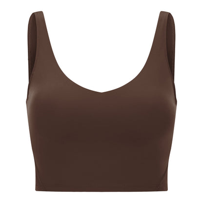 Women Padded Gym Yoga Sport Top Longline Cross Strap Workout Exercise