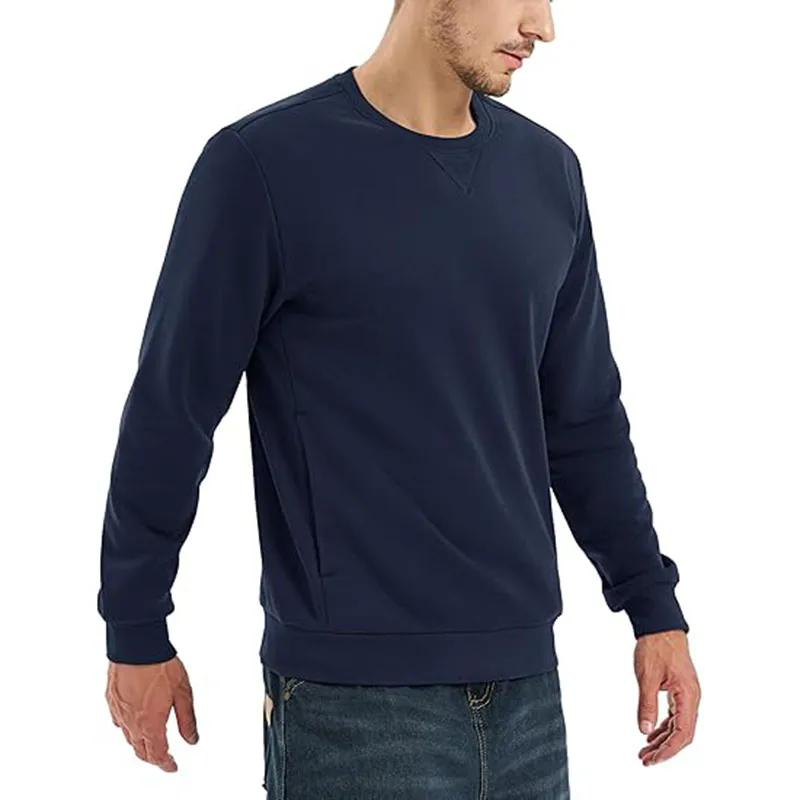 Men Crewneck Sweatshirt Casual Long Sleeve Pullover Sweatshirt