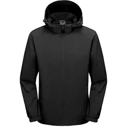 Men Lightweight Windbreaker Jacket Removable Hooded Windproof Coat