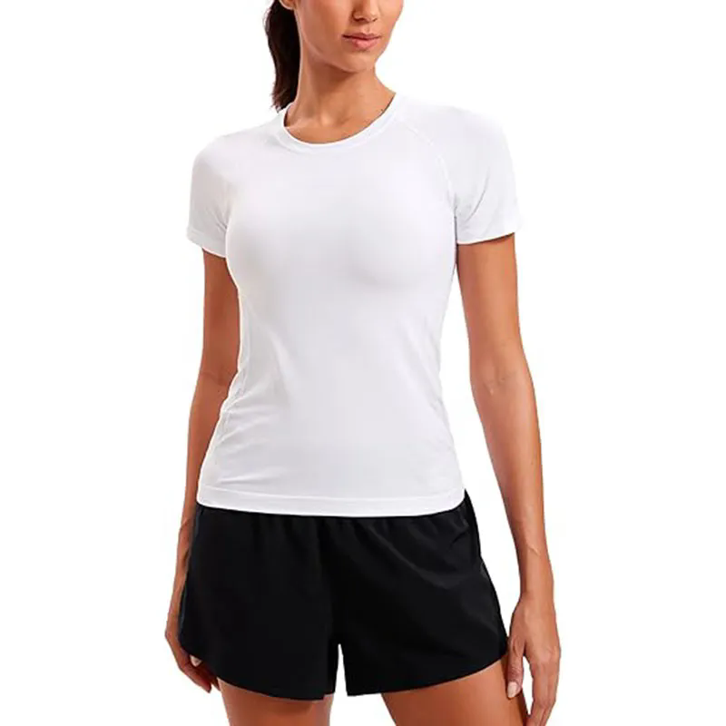Women Shorts Top Stretch Summer Clothing Cotton Feeling Yoga Shirt