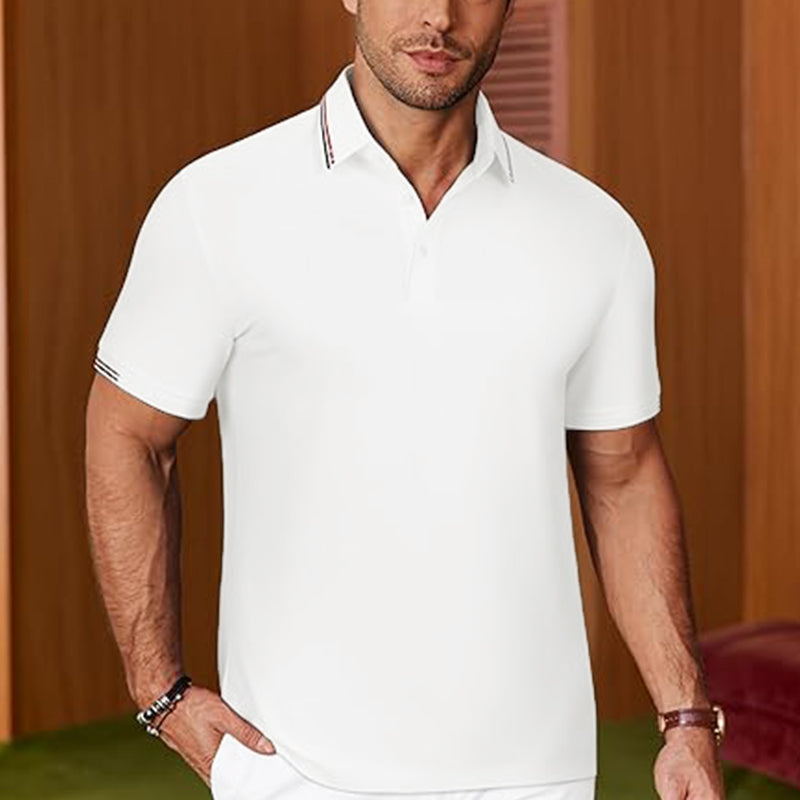 Men's Polo Shirt Short Sleeve Cotton Dry and Moisture wicking
