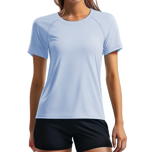 Women's short sleeved sun protection quick drying round neck summer