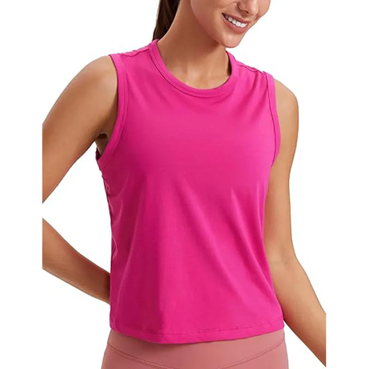 Women Yoga Crop Tanks Sports Sunscreen Clothing Fitness Top