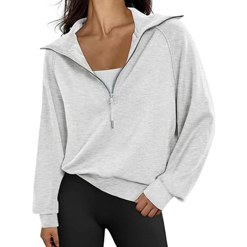 Women Sweatshirts Half Zip Pullover Long Sleeve