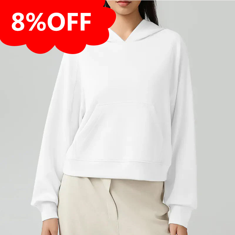 2025 Women Solid Basic Loose Hoodie Sweatshirt Long Sleeve