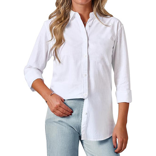 Women Long Sleeve Shirts Loose Fitted Crewneck Basic Top