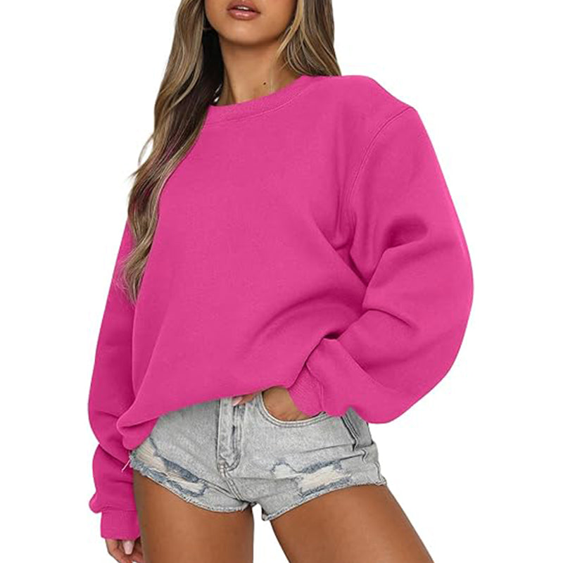 Women's sports shirt with oversized round neck