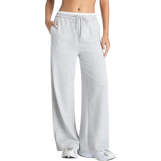 Women Casual Wide Leg Elastic Drawstring Straight Leg Lounge Pants