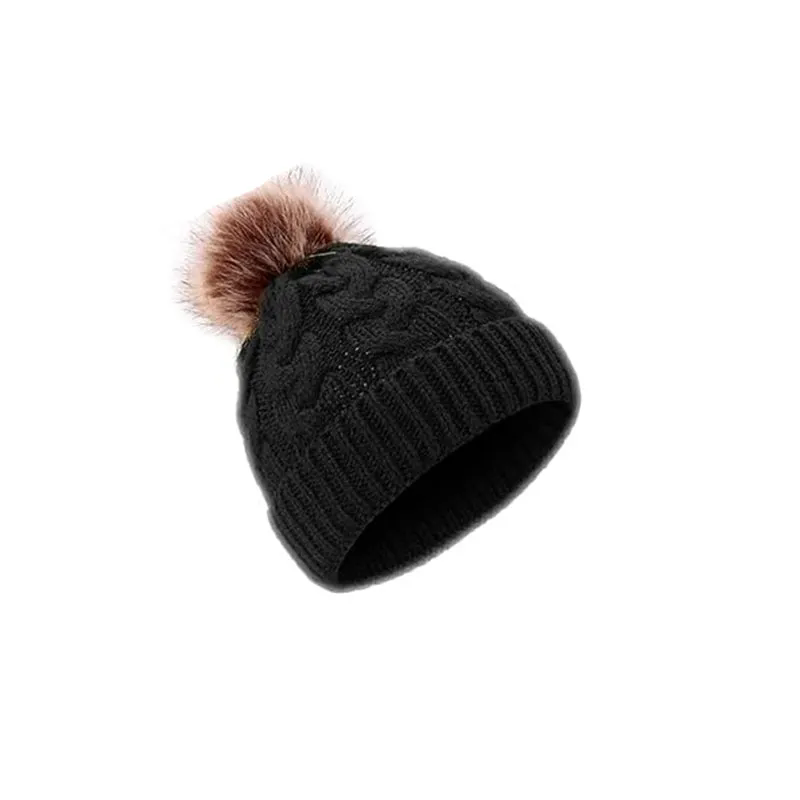 Women Fleece Lined Beanie Soft Warm Knit Hat Cuffed Cap