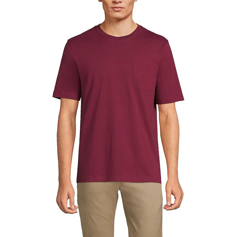 Men Short Sleeve Tees Casual Cotton Basic Shirts with Pocket