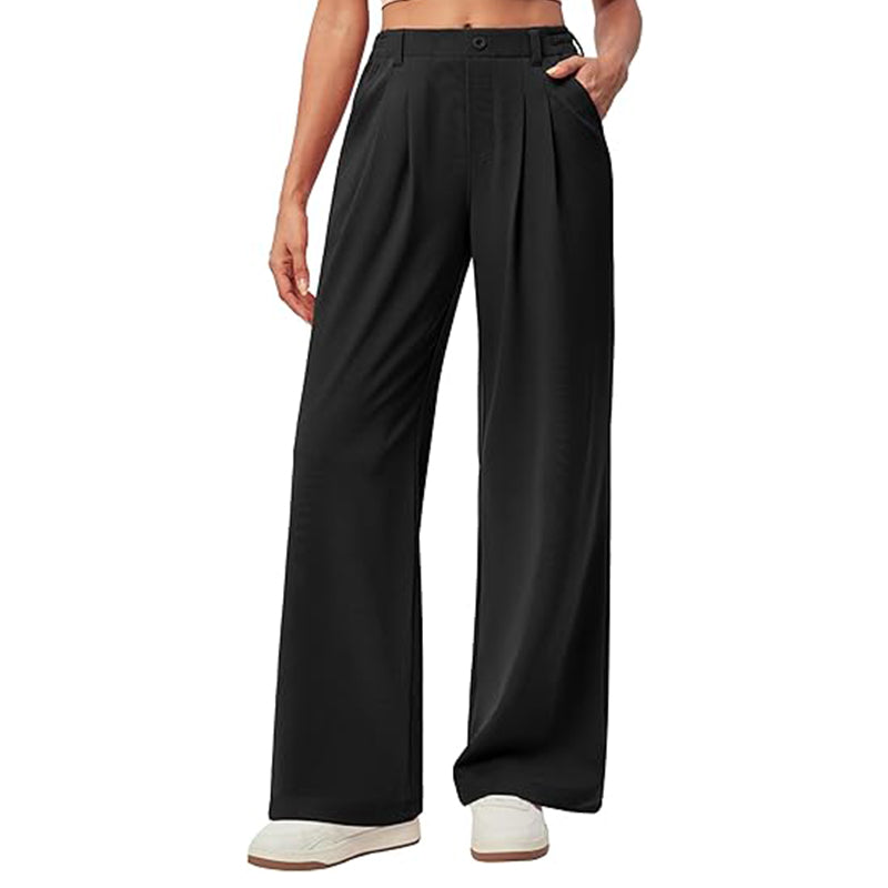 Women Casual Pant Straight Leg Waisted Stretch Pant