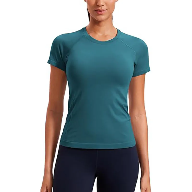 Women Shorts Top Stretch Summer Clothing Cotton Feeling Yoga Shirt