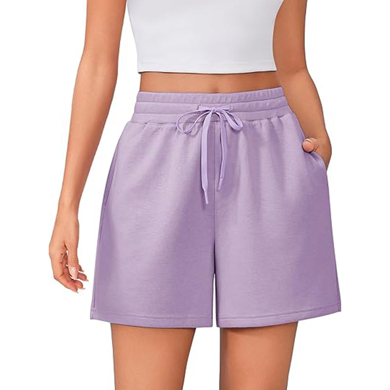2025 Womens Summer Lounge Cotton Drawstring Shorts