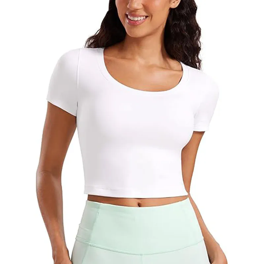2024 Women Short Sleeve Summer Tops Solid Loose Fit Tshirt