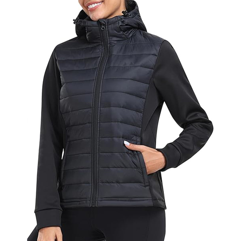 Women's Jacket with Hood Fleece Lined Warm Lightweight