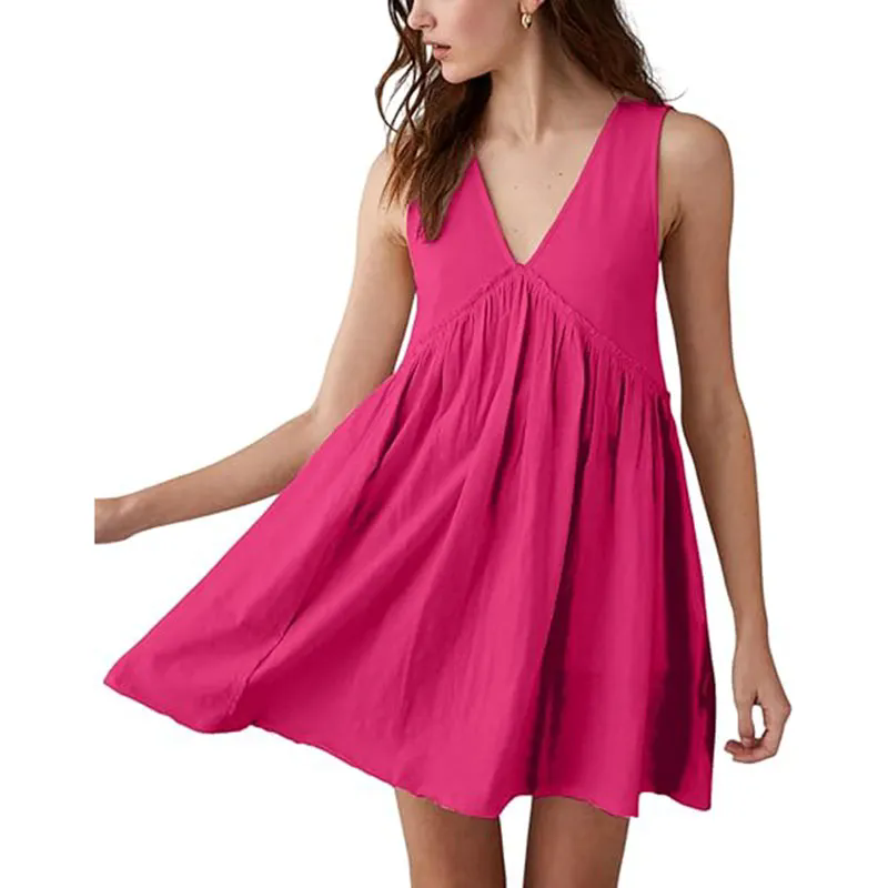 Womens Tennis Dress Pleated Sleeveless Built in Shorts