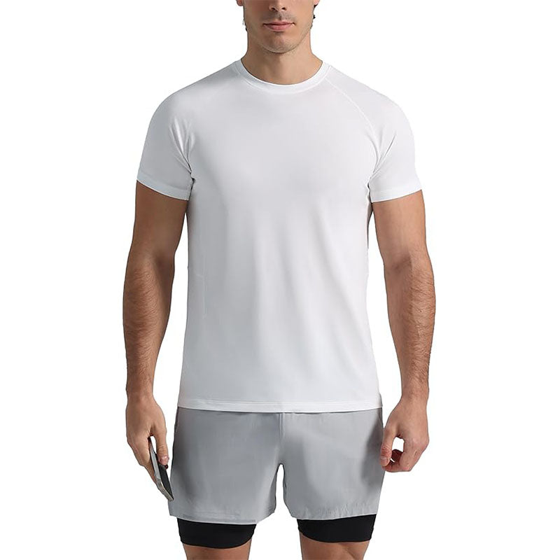 Men moisture wicking running exercise shirt
