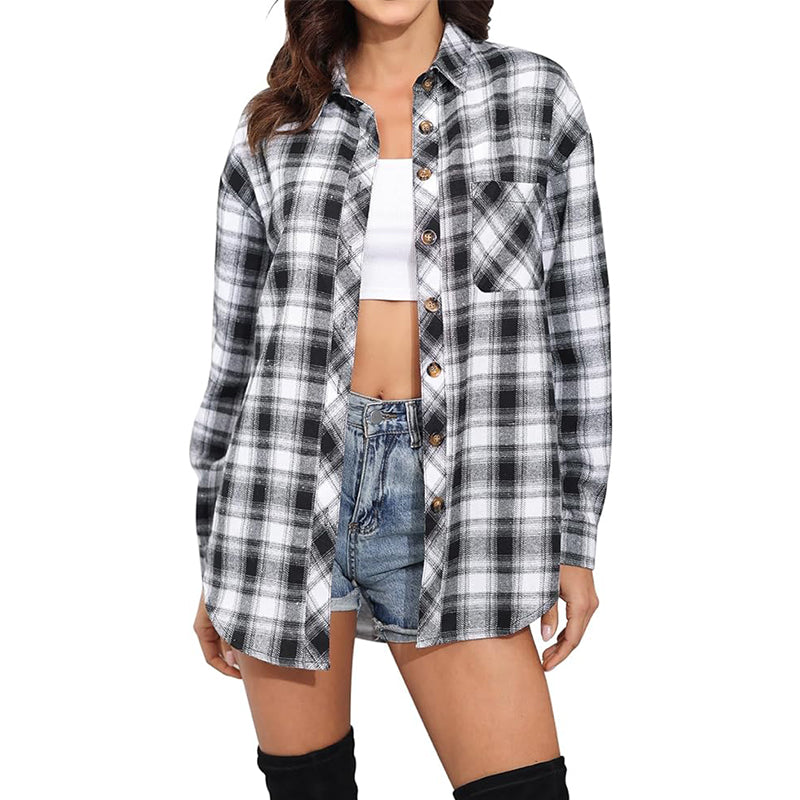 Womens Cuffed Shirt Casual Collar Long Sleeve Set