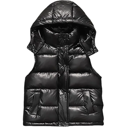Sleeveless Vest Winter Warm Jacket with Detachable Hood