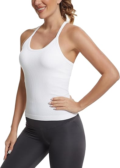 Workout Tank Tops with Built in Bra Racerback Athletic Tank Tops