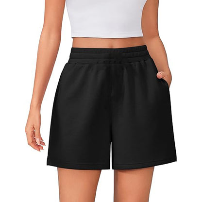 2025 Womens Summer Lounge Cotton Drawstring Shorts