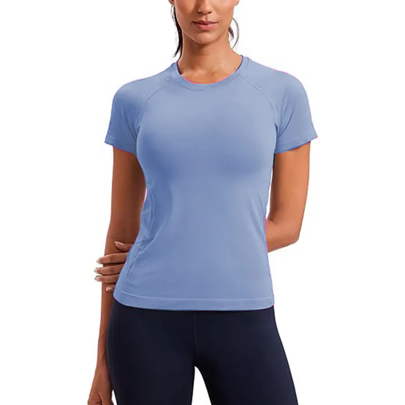 Women Shorts Top Stretch Summer Clothing Cotton Feeling Yoga Shirt