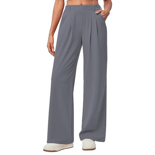 Women Casual Pant Straight Leg Waisted Stretch Pant