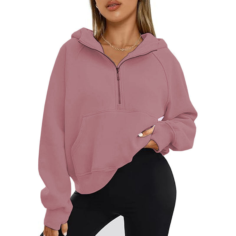 Womens Oversized Sweatshirts Fashion Half Zip Pullover Long Sleeve