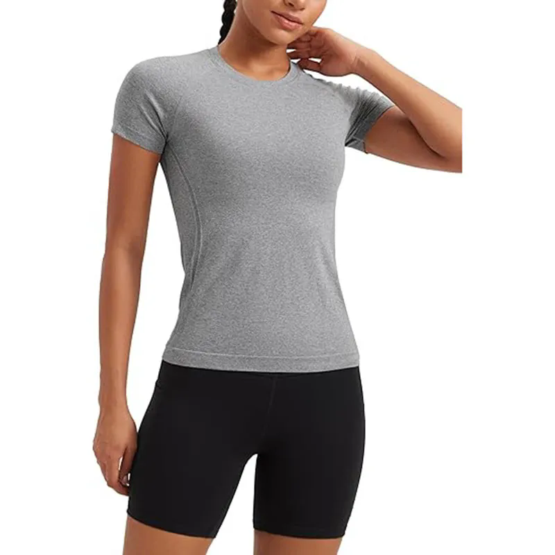 Women Shorts Top Stretch Summer Clothing Cotton Feeling Yoga Shirt