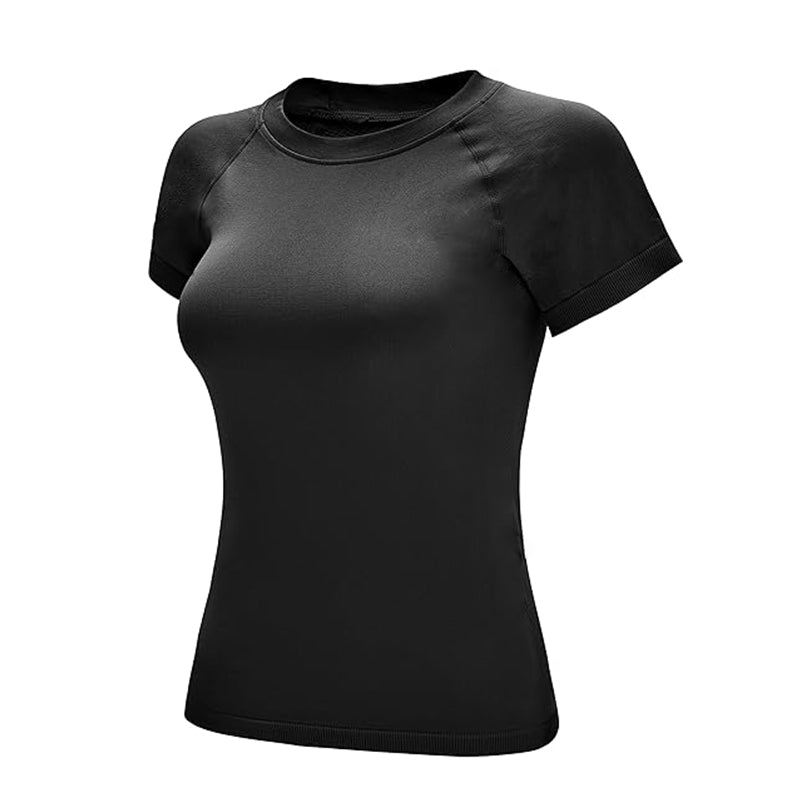 Women Short Sleeve Slim Fitted Casual Crop Top