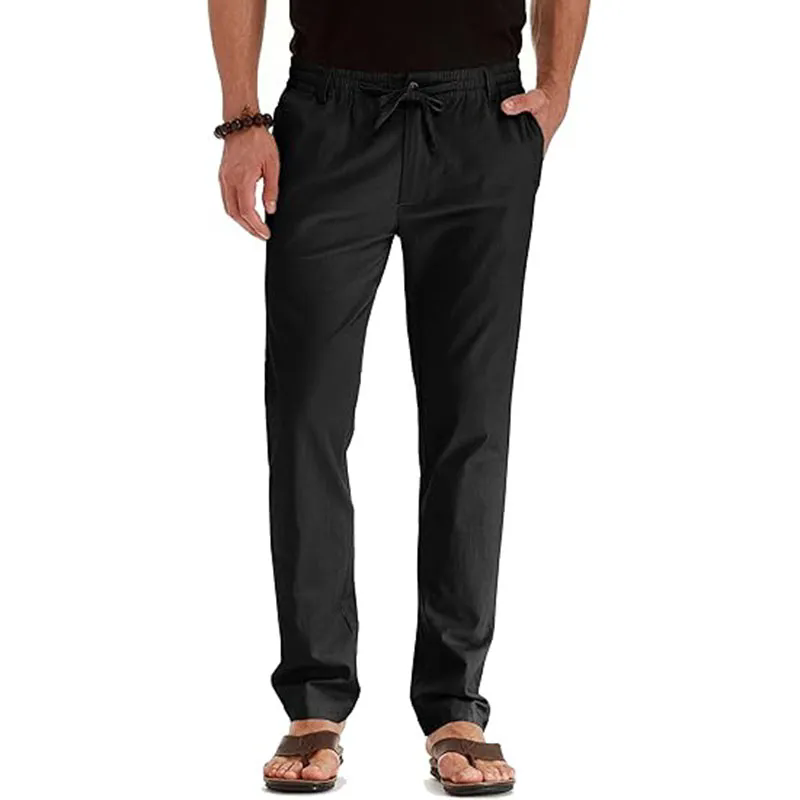Men Open Bottom Sweatpants with Pockets Relaxed Fit Moisture Wicking
