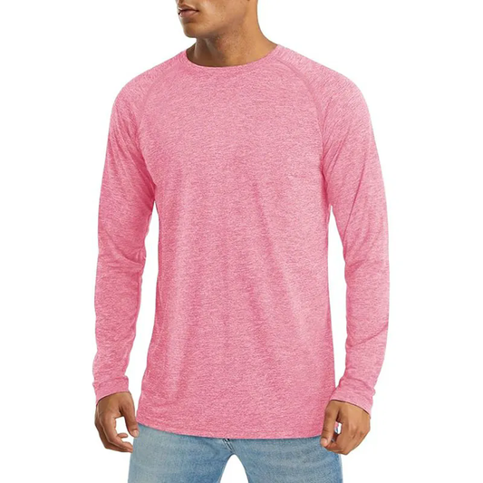 Men's Cotton Blend Long Sleeve Tees Moisture Wicking Odor Protection