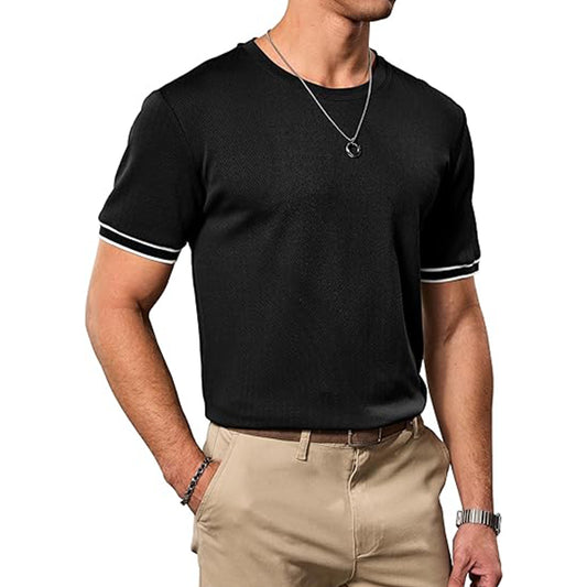 Men's casual summer knitted T-shirt