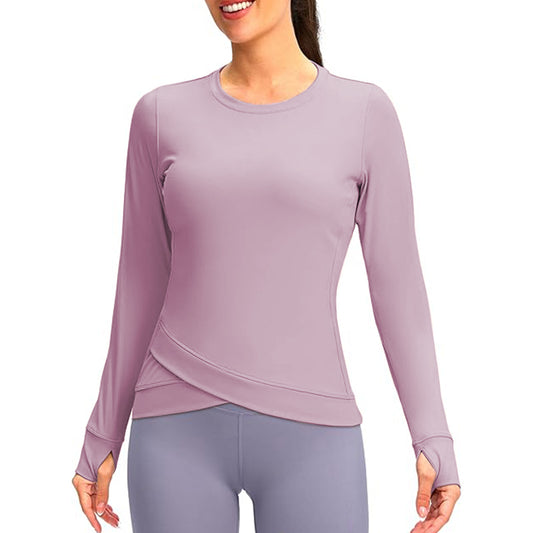 4 Color Women Crewneck Cropped Sweatshirt Pullover Long Sleeve Shirts