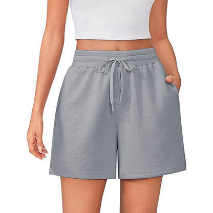 2025 Womens Summer Lounge Cotton Drawstring Shorts