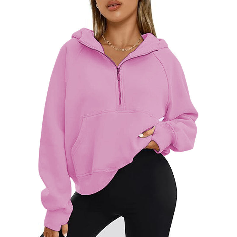 Womens Oversized Sweatshirts Fashion Half Zip Pullover Long Sleeve